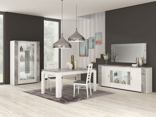 San Martino Vivaldi White and Marble 4 Door Sideboard