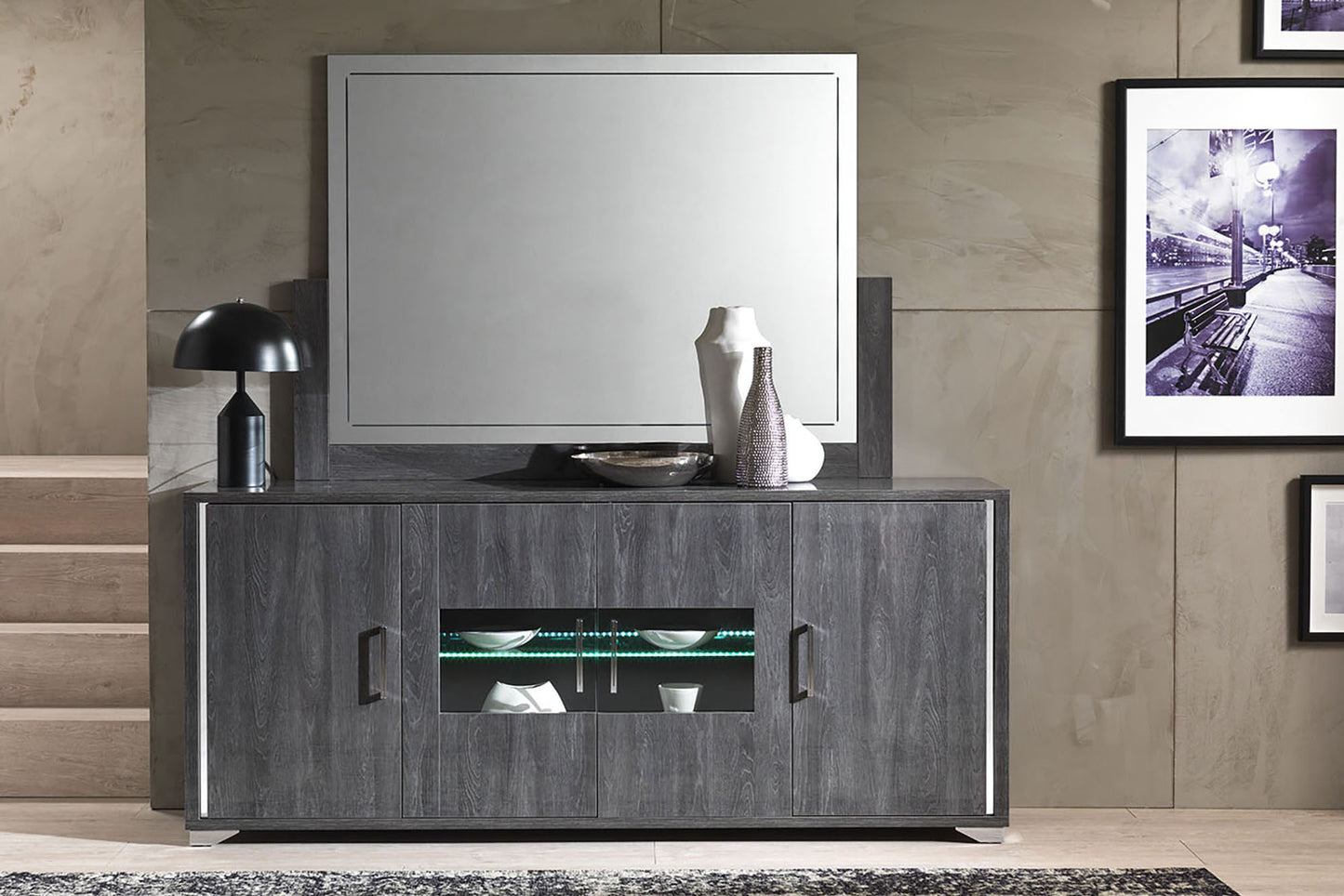 San Martino Armony Grey 2 Door Base With LED Lights