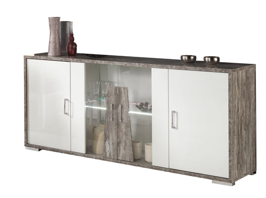 San Martino Kronos Italian High Gloss 4 Door Sideboard with LED Light