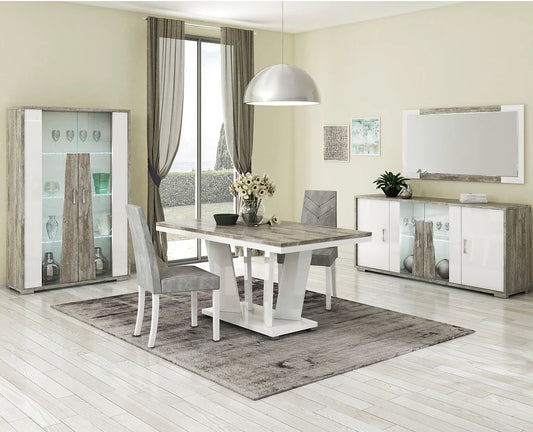San Martino Kronos Italian High Gloss 4 Door Sideboard with LED Light