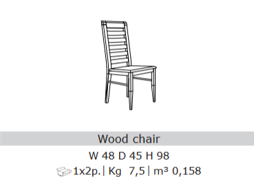 San Martino Vivaldi White and Marble Wooden Dining Chair