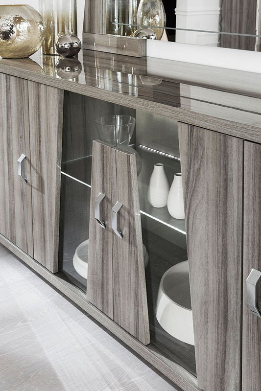 San Martino Glamour Grey Walnut Sideboard With LED Light