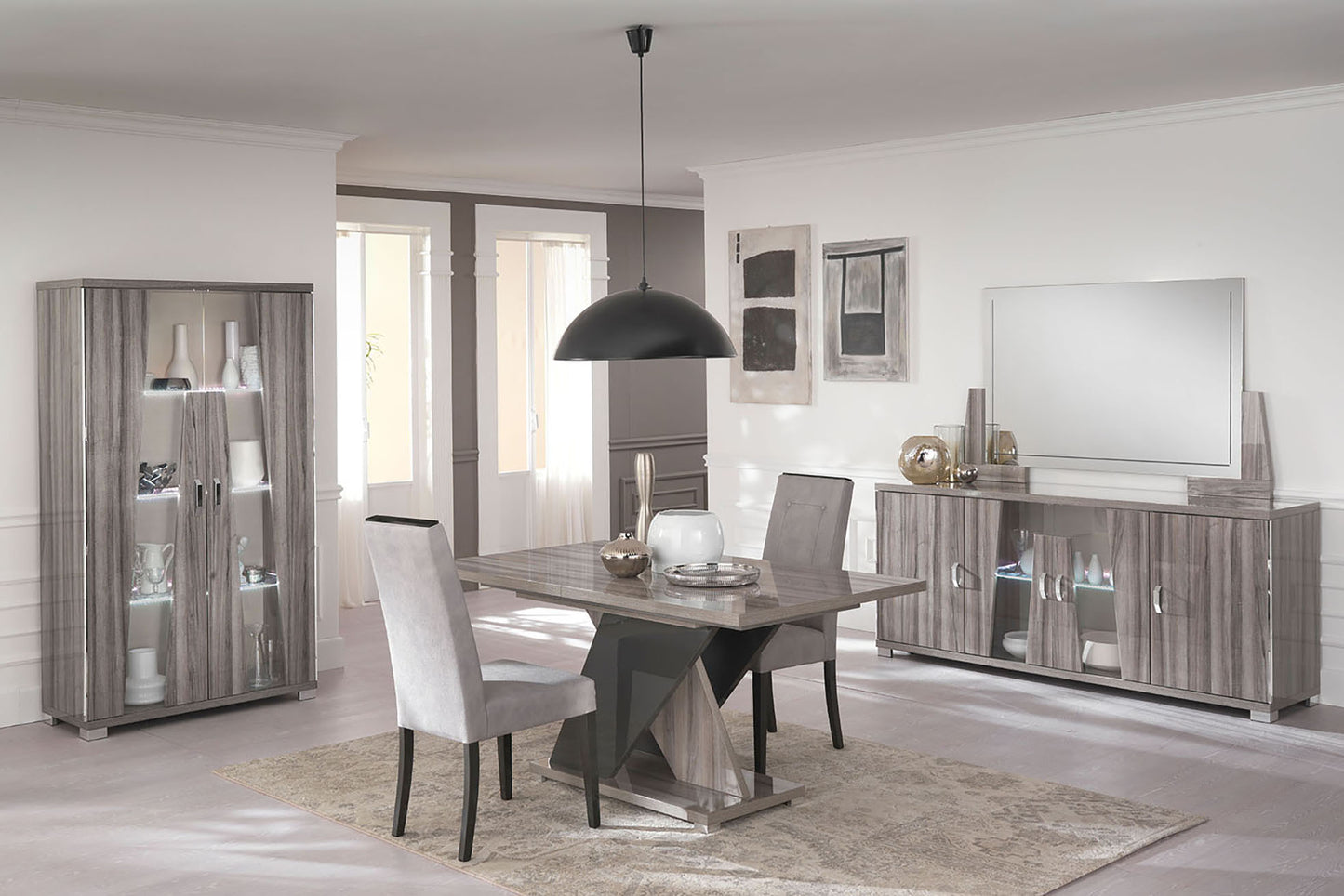 San Martino Glamour Grey Walnut Sideboard With LED Light